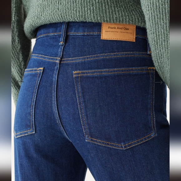 NWT Frank & Oak Cyndi Straight Fit High Rise Jean (Dark Wash), women 27 - Picture 4 of 5